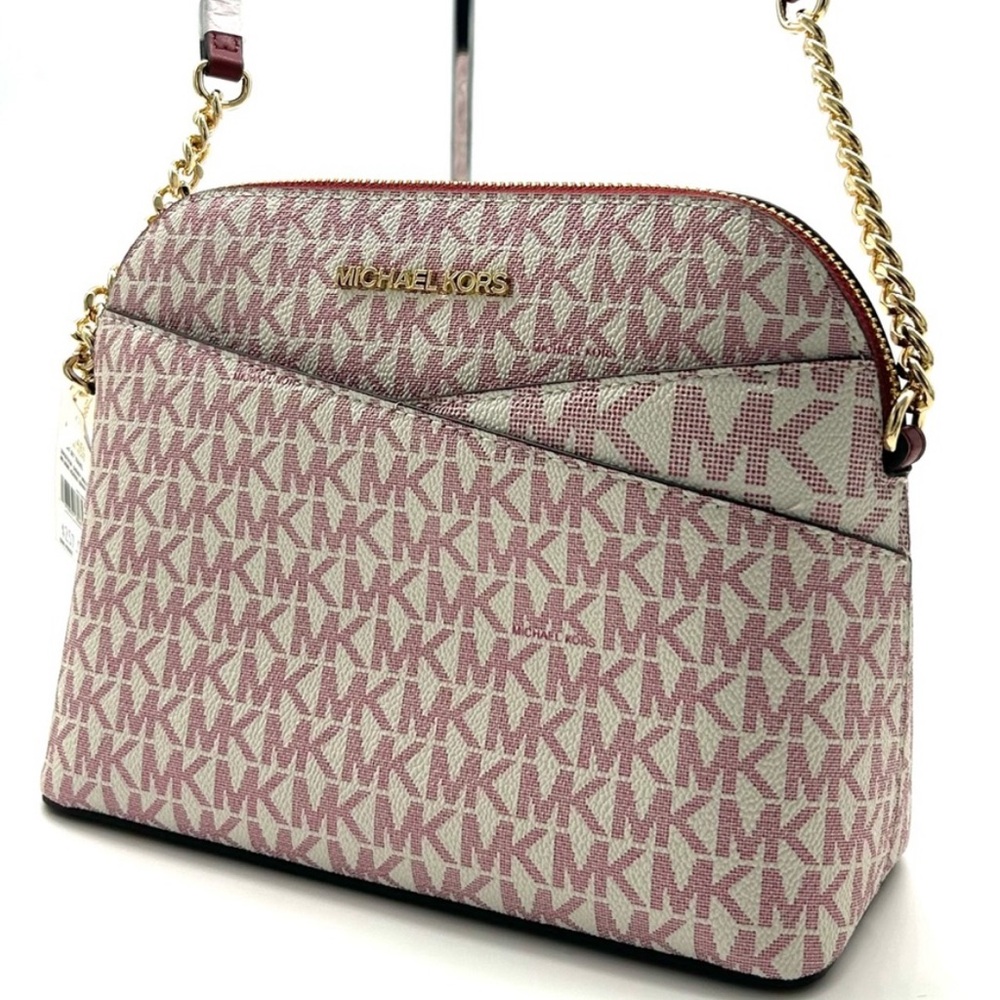 Michael Kors Medium Dome Jet Set Travel Xbody Bag Cherry Multi